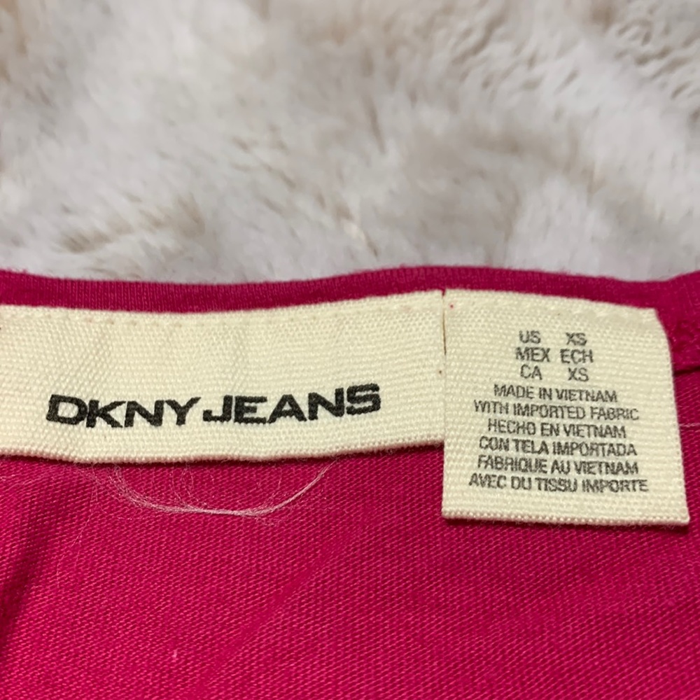 DKNY magenta glitter long sleeve top - Picture 2 of 8